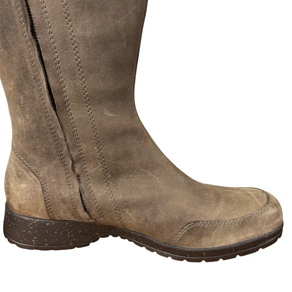 Teva Capistrano Oiled Leather Brown Side Zip Mid Calf Boots Winter Waterproof 7